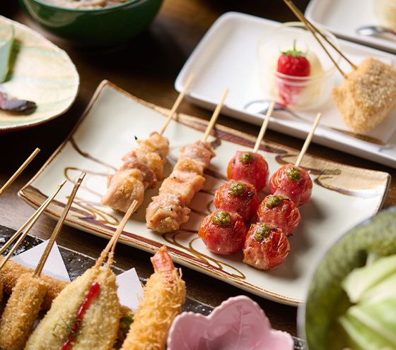 串揚げと串焼き